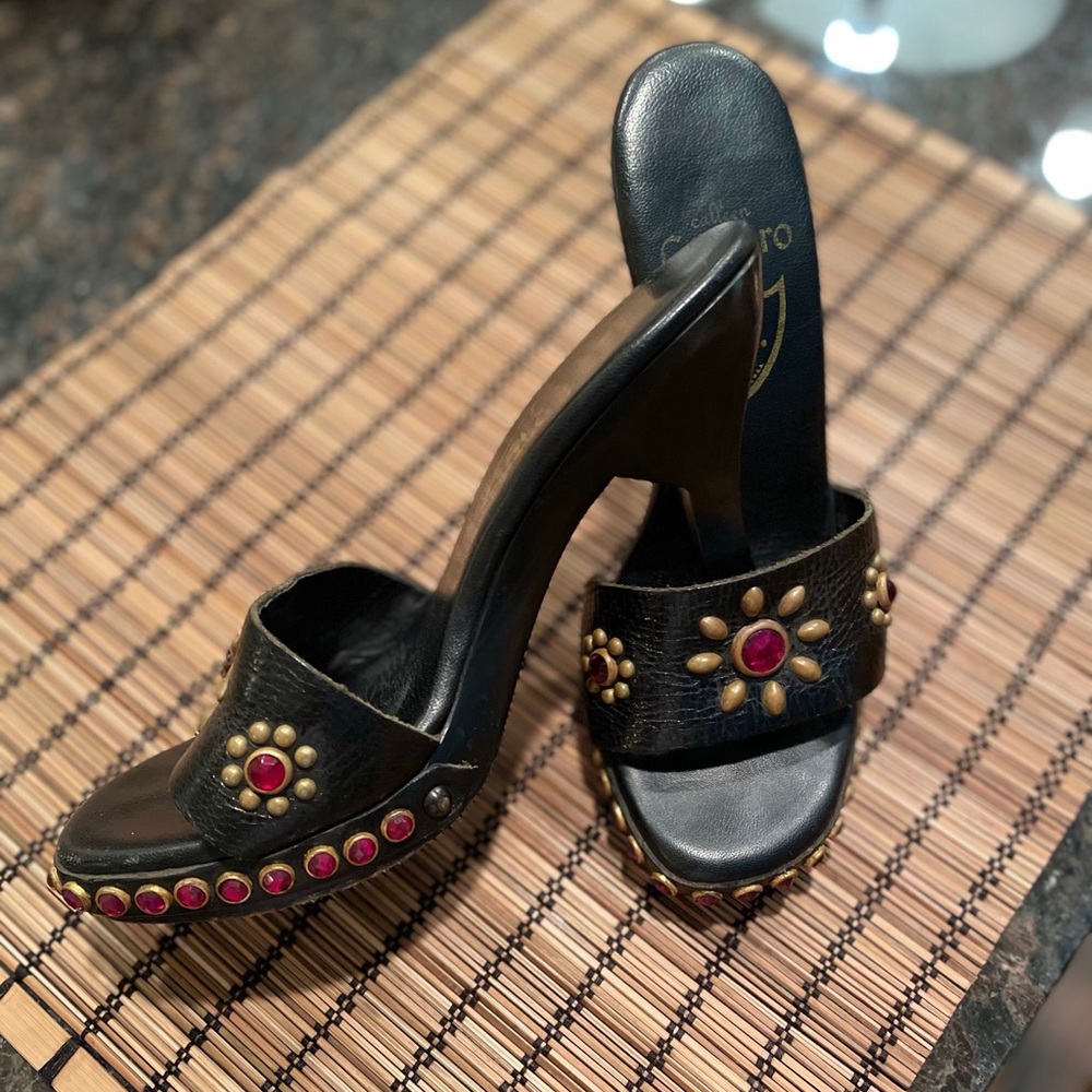 Calleen Cordero Vintage Leather High Heel Slide